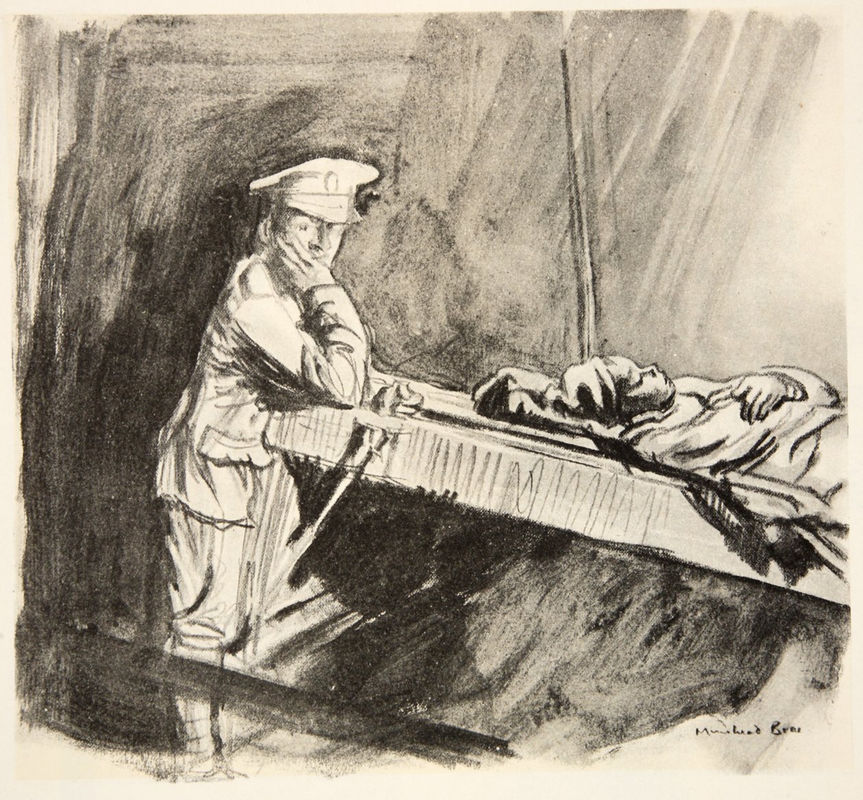 Indskibning af de sårede, illustration fra 