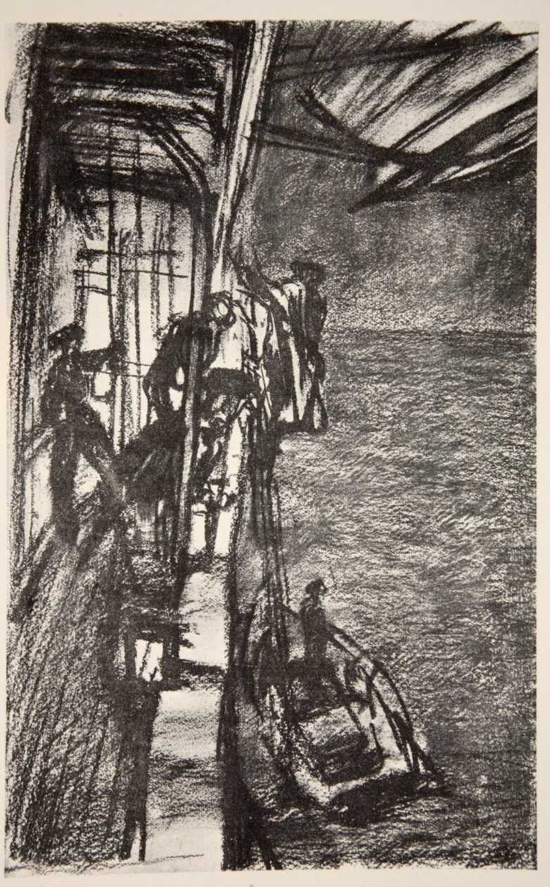 Off Havre: tager lodsen om bord på et hospitalsskib, illustration fra 