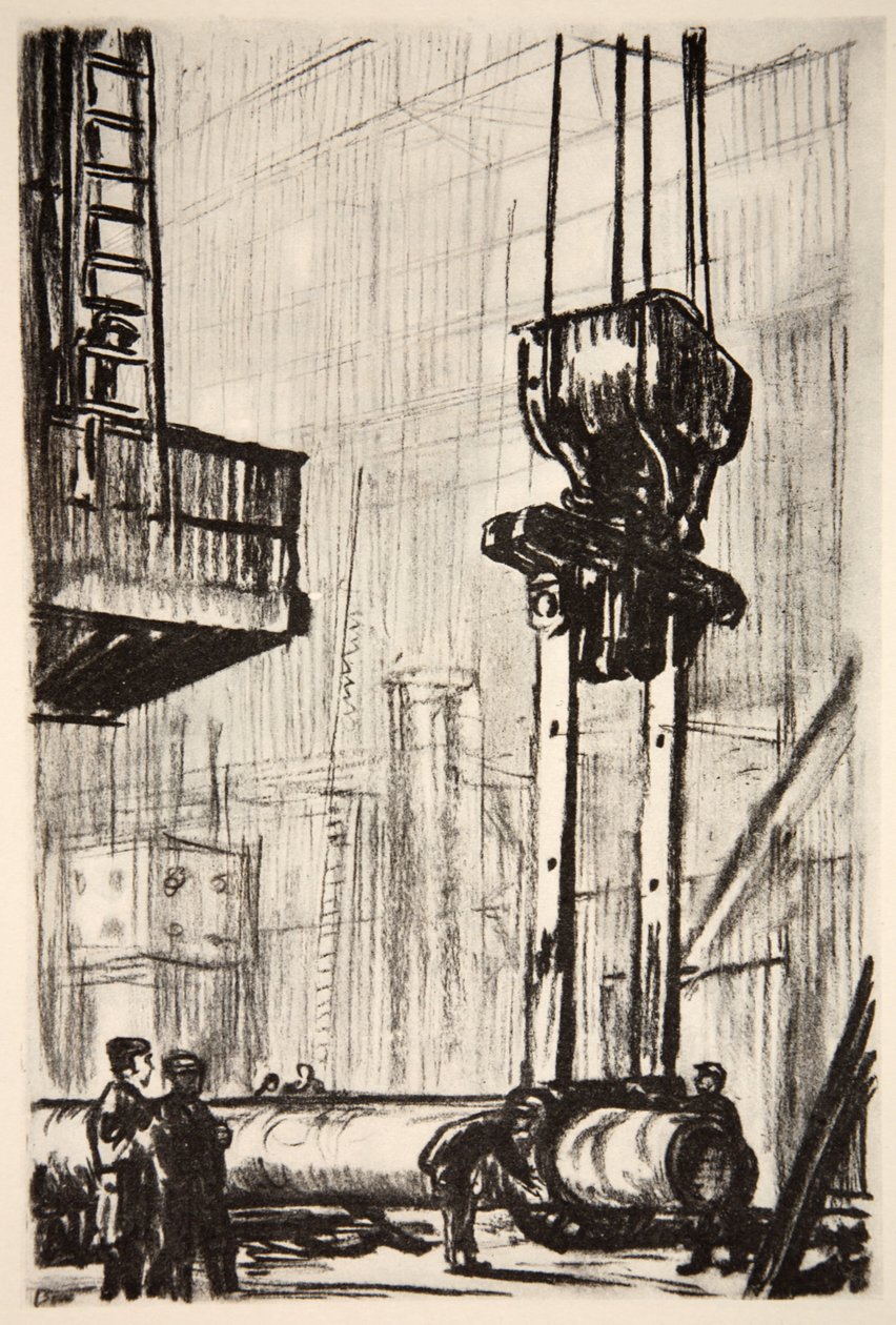 The gun pit: the great clutches of the crane, illustration fra 
