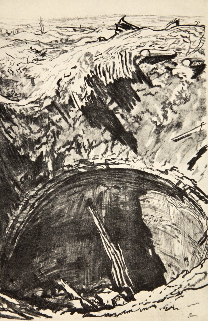 Gruben på Mouquet Farm, illustration fra 
