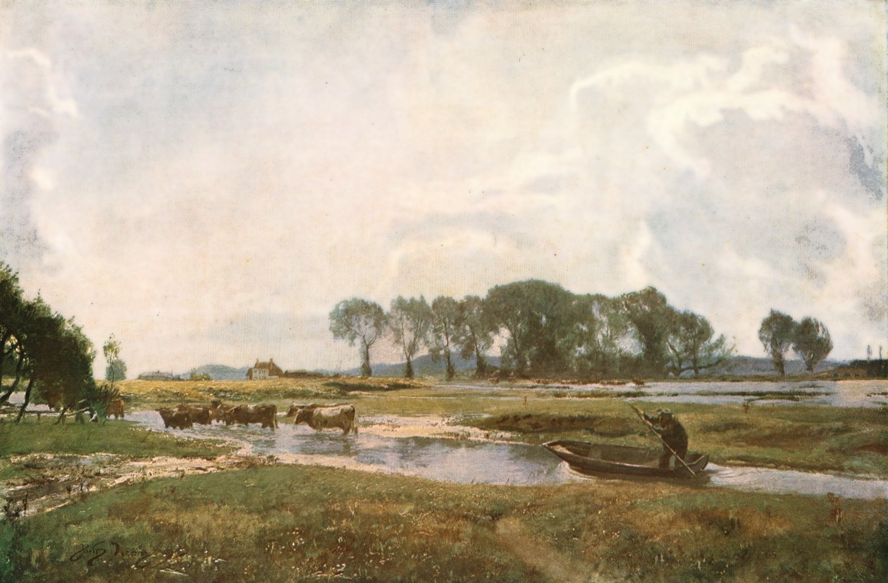 Driving the Cows, Hampshire, 1892, c1930. af David Murray