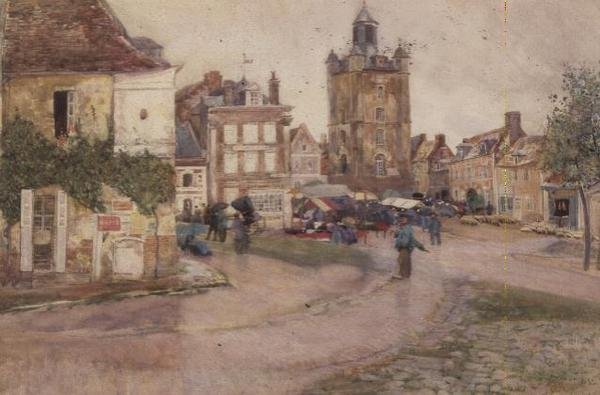 Markedsdag i Genilly, Frankrig af David Murray