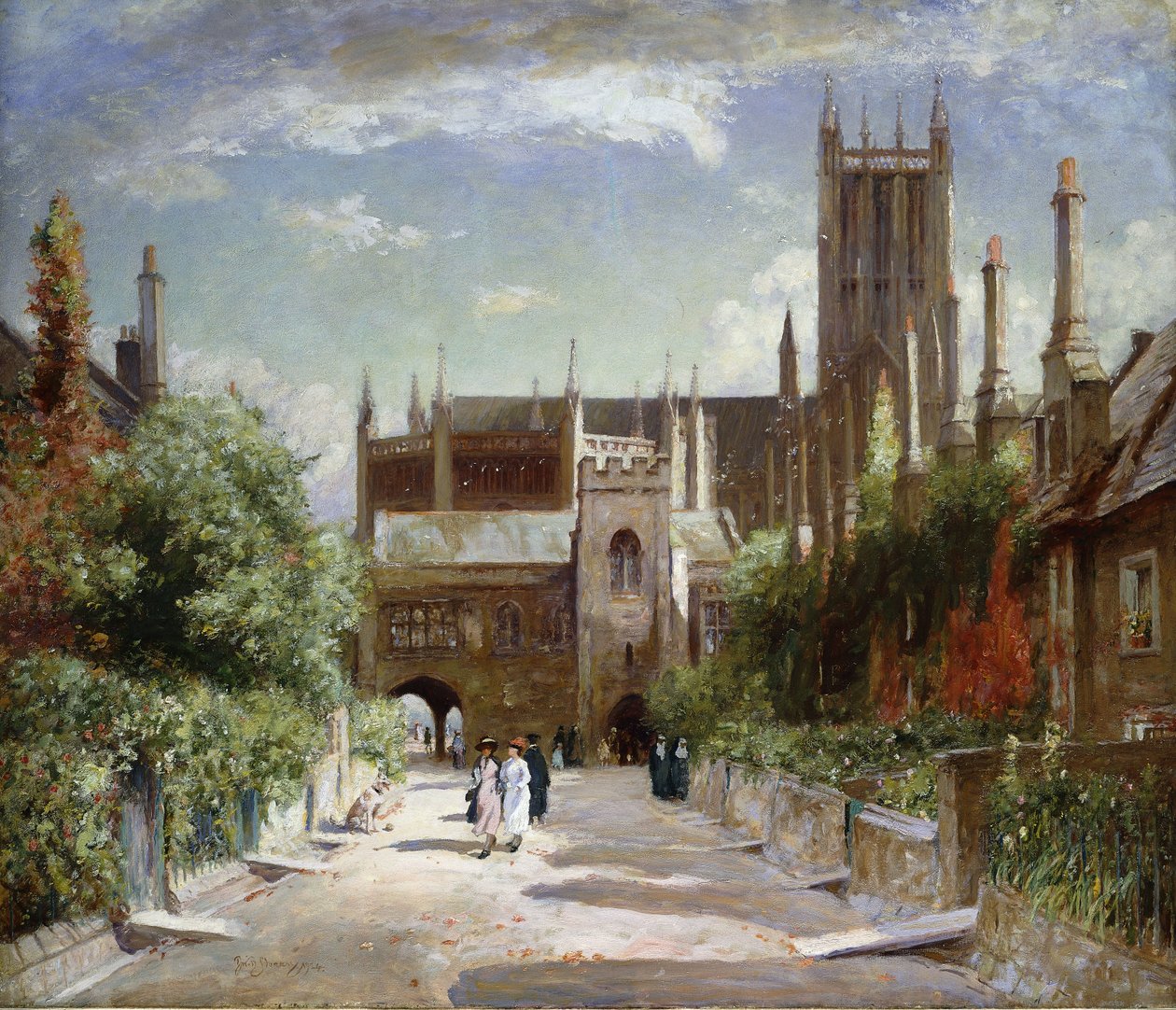 The Vicars" Close, Wells Cathedral, 1924 af David Murray