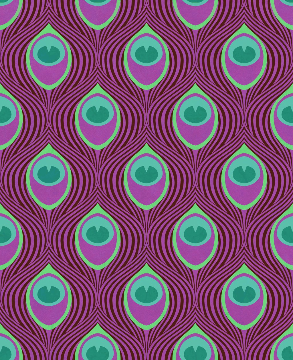Peacock Magenta, 2019 (mixed media digital) af David Newton