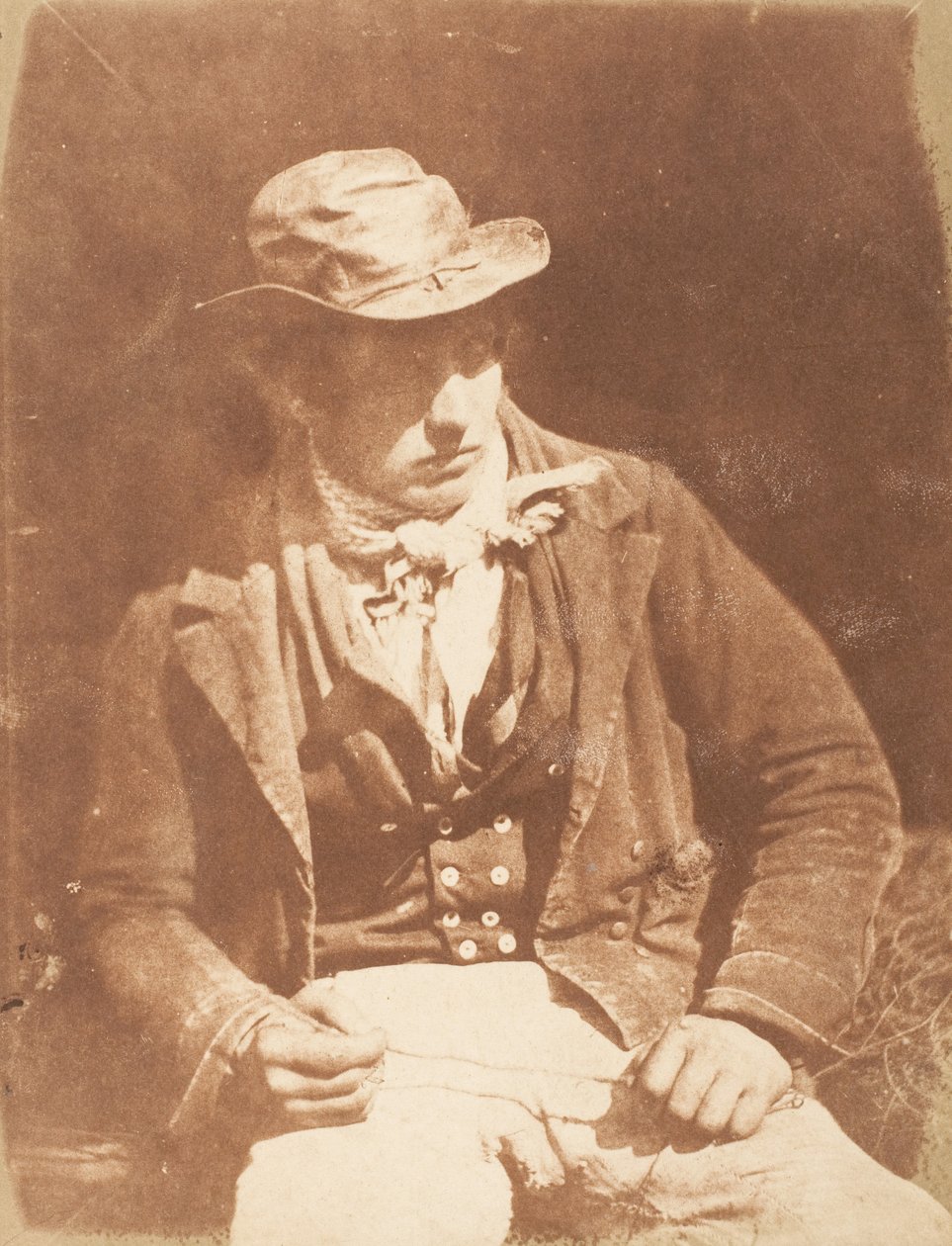 Newhaven Fisherman, 1843-47. Skabere: David Octavius Hill, Robert Adamson, Hill & Adamson. af Hill and Adamson