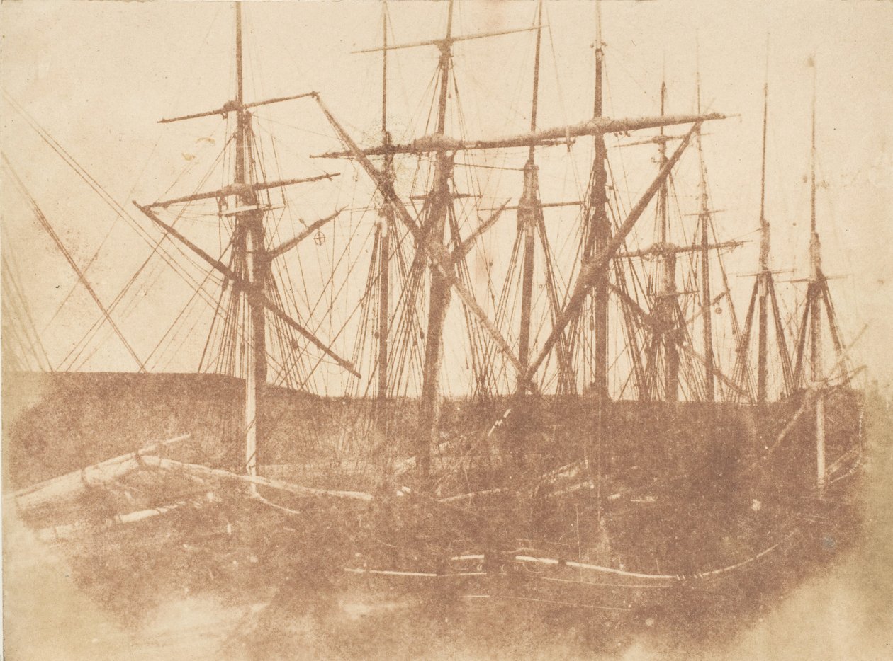 St. Andrews. Skibe i Havnen, 1843-47. Skabere: David Octavius Hill, Robert Adamson, Hill & Adamson. af Hill and Adamson