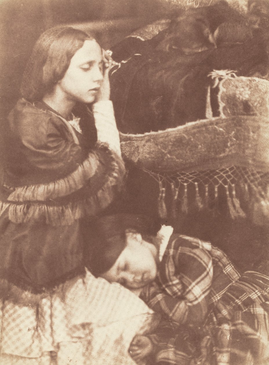 The Three Sleepers: Sophia Finlay, Harriet Farnie og Brownie, ca. 1845. Skaber: David Octavius Hill, Robert Adamson. af David Octavius Hill, Robert Adamson