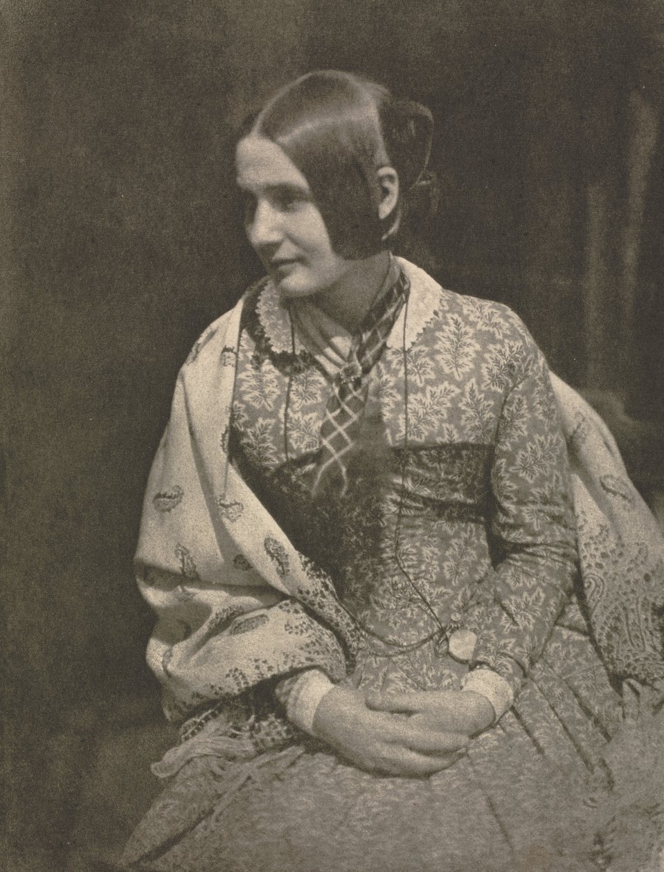 Kameraarbejde: Dame i blomstret kjole af David Octavius Hill