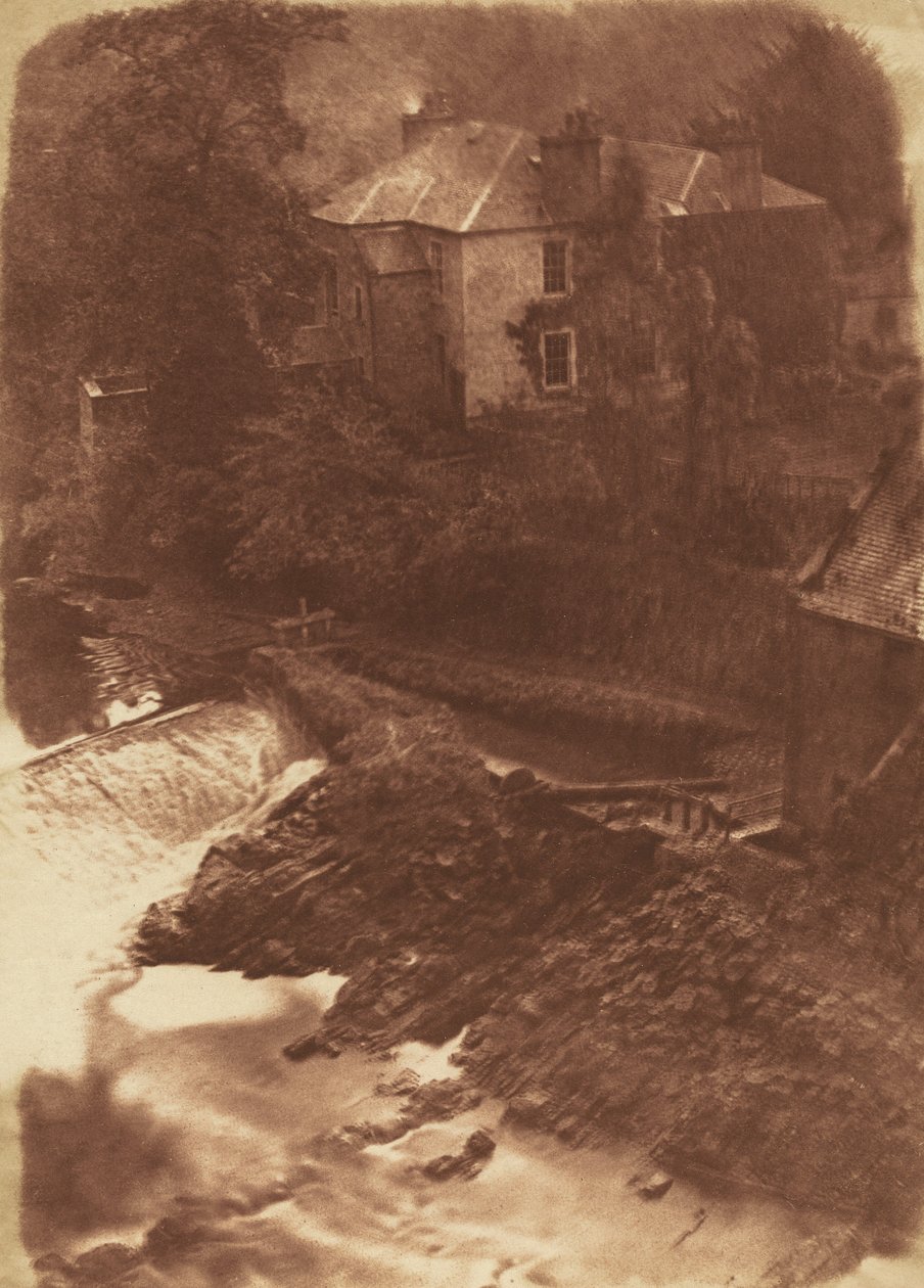 Colinton Manse og stemmeværk, med en del af den gamle mølle til højre, 1846 (foto) af David Octavius Hill