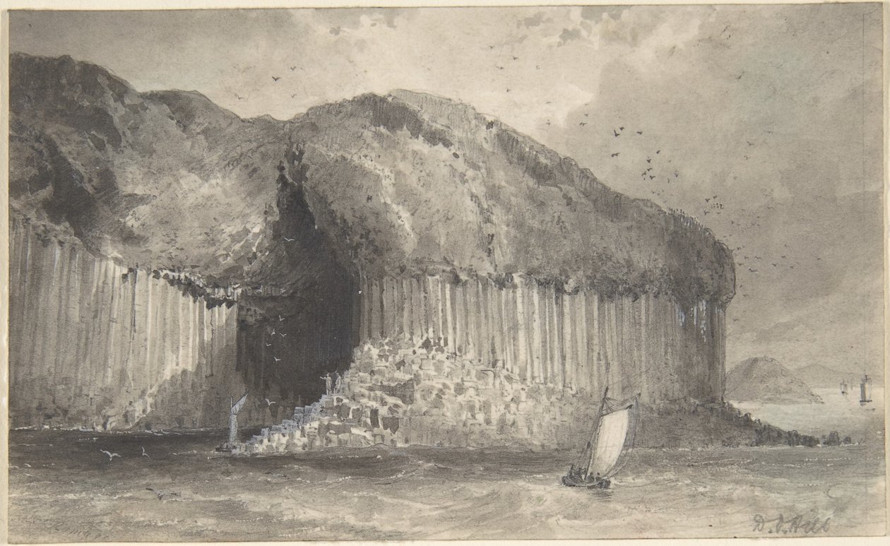 Udsigt over Fingals grotte af David Octavius Hill