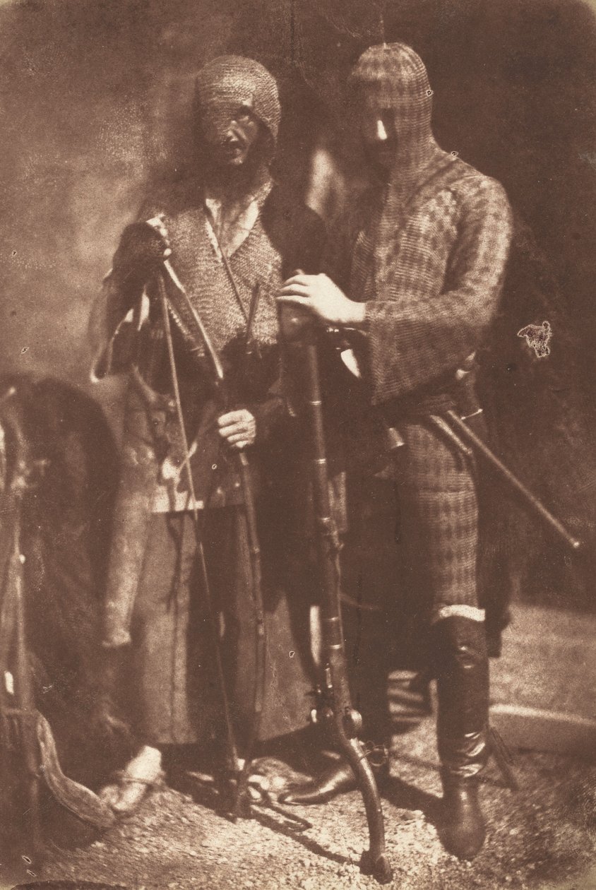 afghansk eller cirkassisk rustning af David Octavius Hill and Robert Adamson