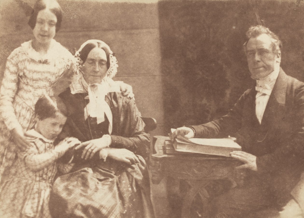 Rev Ebenezer Miller og familie af David Octavius Hill and Robert Adamson