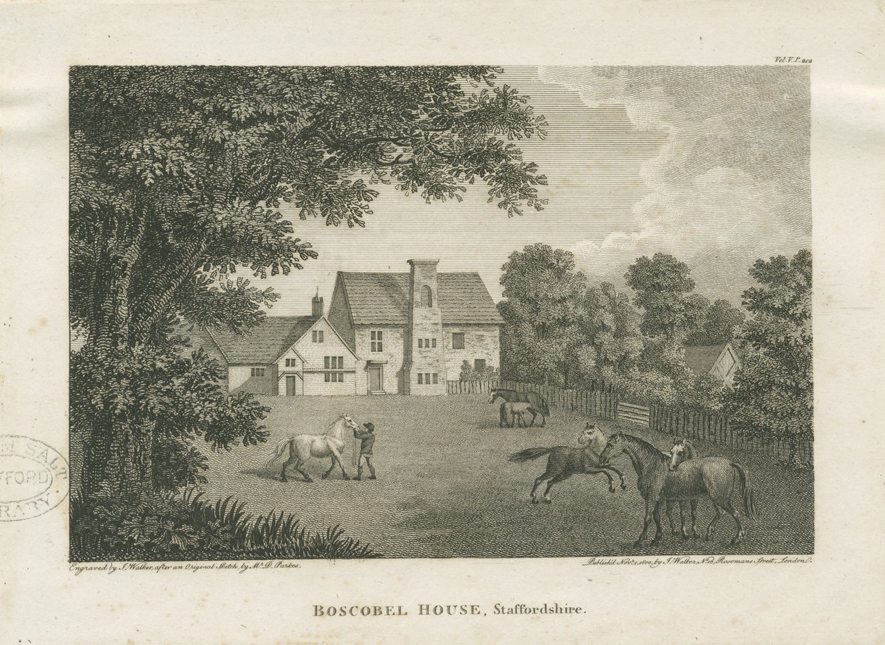 Boscobel House: gravering af David Parkes