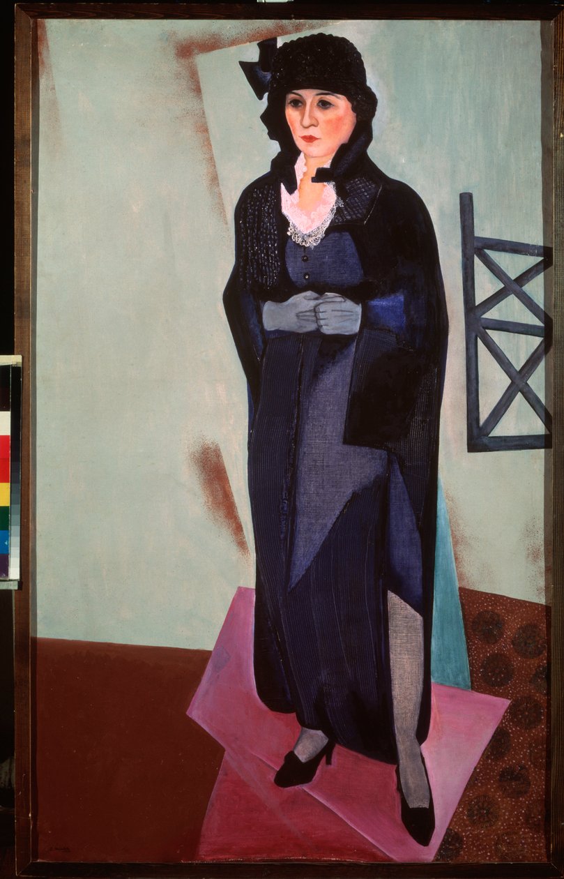 Portræt af kunstnerens kone. Maleri af David Petrovich Sterenberg (1881-1948), olie på lærred af David Petrovich Sterenberg