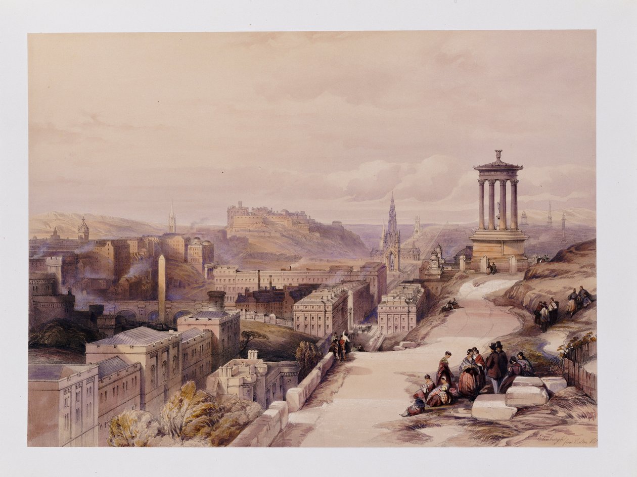 A View of Edinburgh, fra "Scotland Delineated in a Series of Views af J.M.W. Turner, David Roberts, Etc.", ca. 1850 af David Roberts