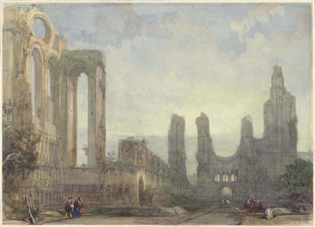 Aberbrothwick Abbey Ruins om natten af David Roberts