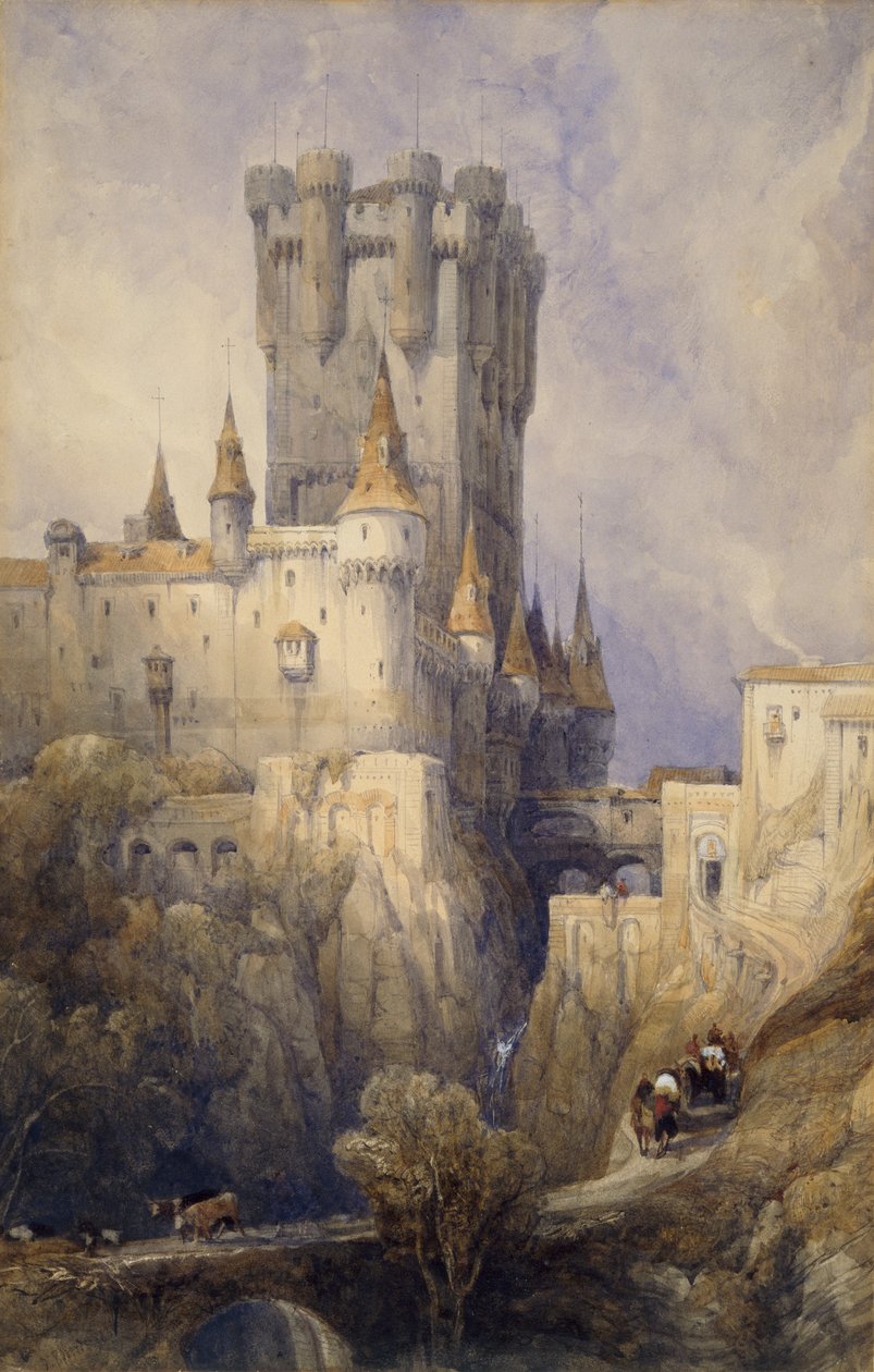 Alcazar, Segovia, Spanien, 1836 af David Roberts