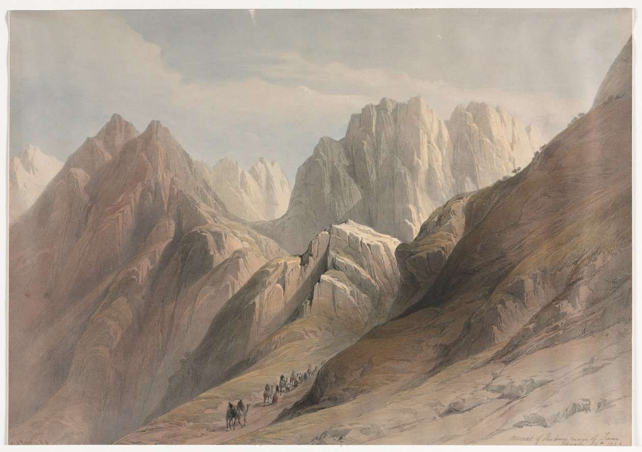 Bestigning af den nedre del af Sinai af David Roberts
