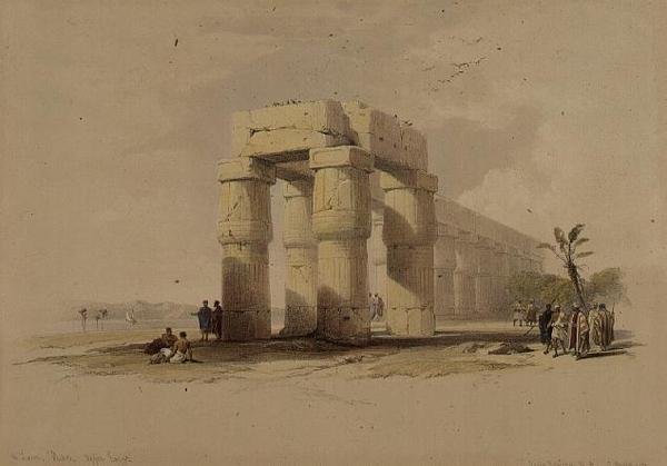 I Luxor, Theben, Øvre Egypten, fra "Egypt and Nubia", bind 1 (litho) af David Roberts