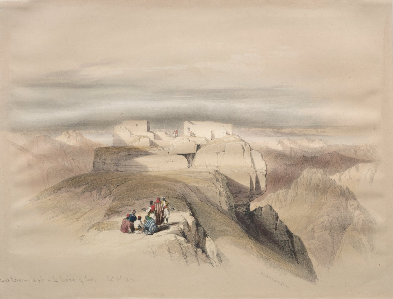 Christian og Mahomedanske kapeller på toppen af Sinai af David Roberts