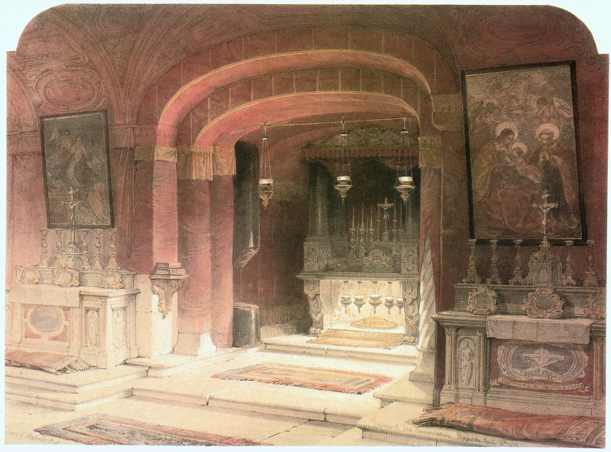 Bebudelseskirken, Bebudelsesalteret, Nazareth ... (radering) af David Roberts