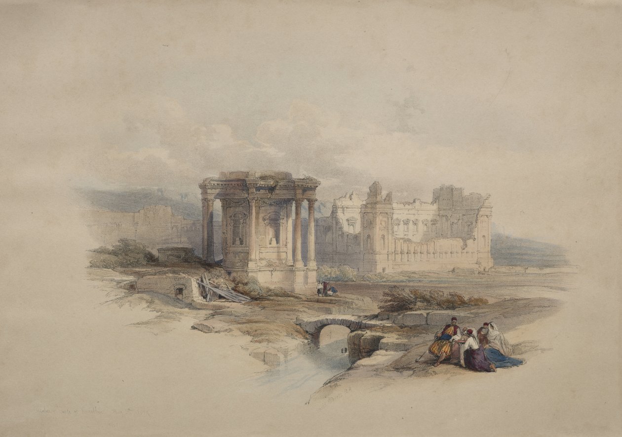 Det cirkulære tempel i Baalbek af David Roberts