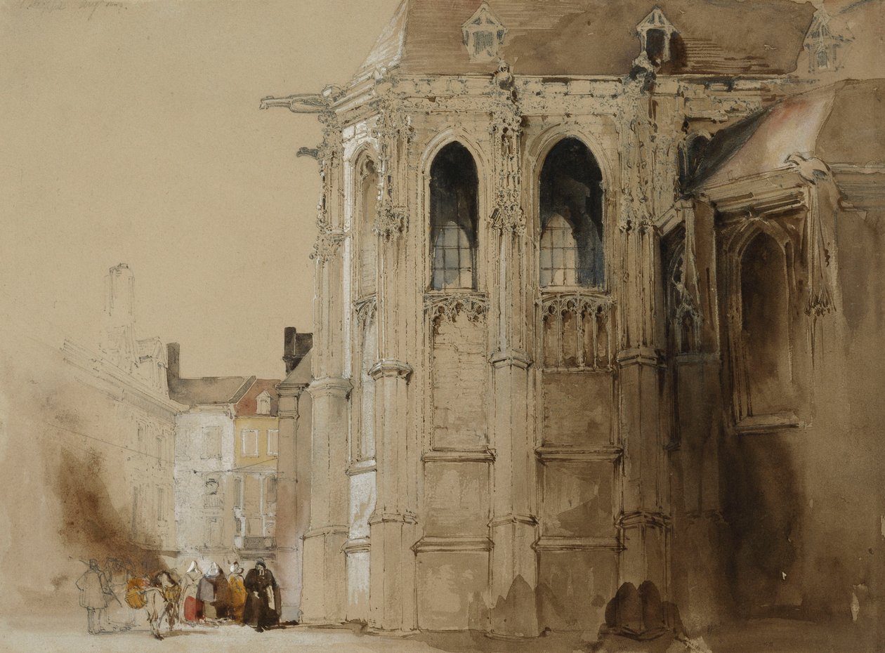 Dieppe, 1828 af David Roberts