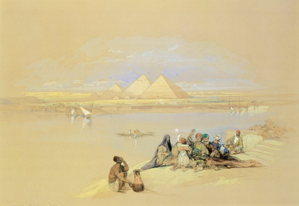 Egypten, Giza, Pyramids, af David Roberts af David Roberts