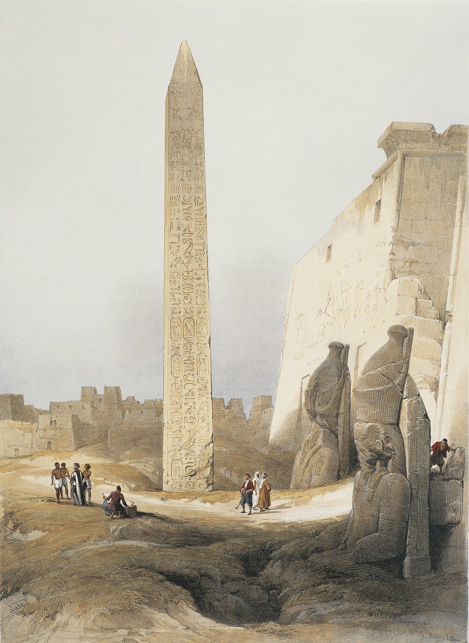 Egypten, Obelisk ved templet i Luxor, gravering af David Roberts af David Roberts