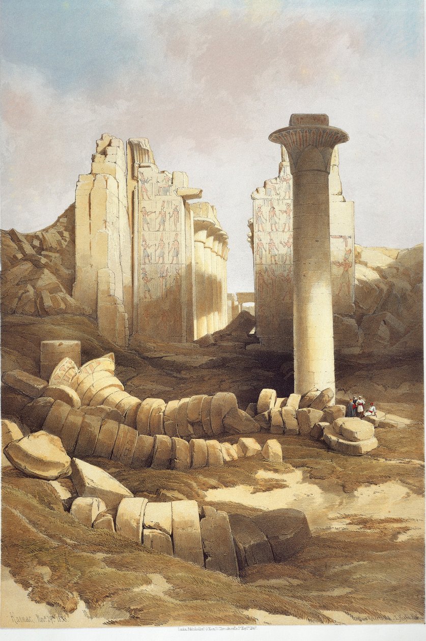 Egypten, søjlehal i Karnak-templet, af David Roberts af David Roberts