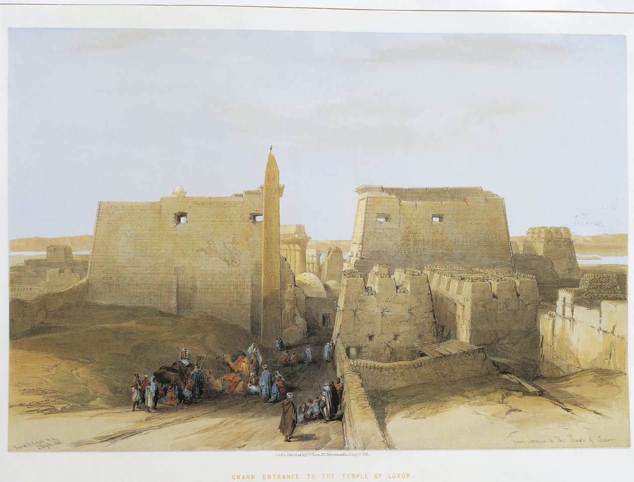 Egypten, Tempel i Luxor, gravering af David Roberts af David Roberts