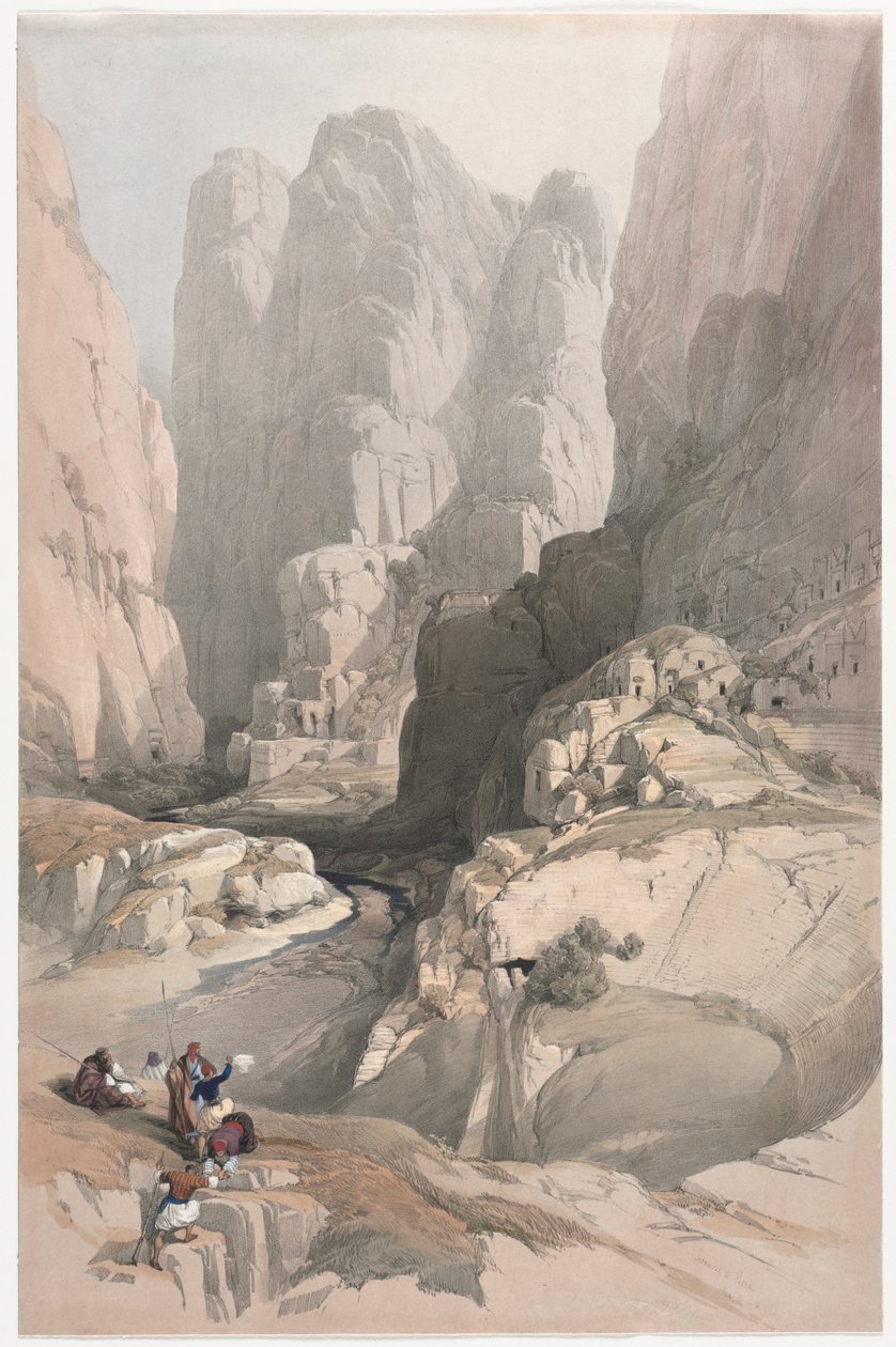 Indgang til Petra, Teatret, 1839. af David Roberts