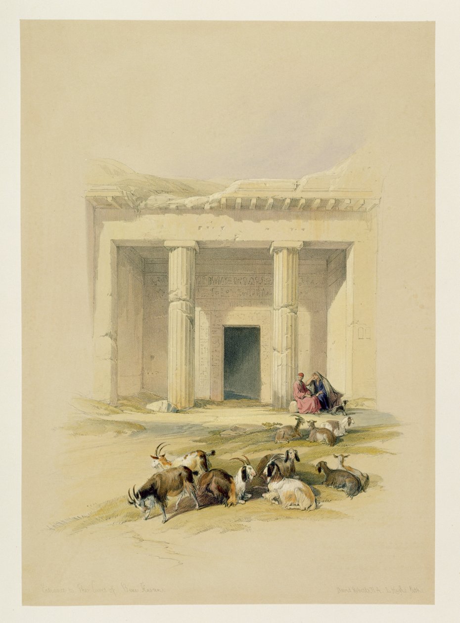 Indgang til Caves of Bani Hasan, fra Egypten og Nubia, Vol.1 af David Roberts