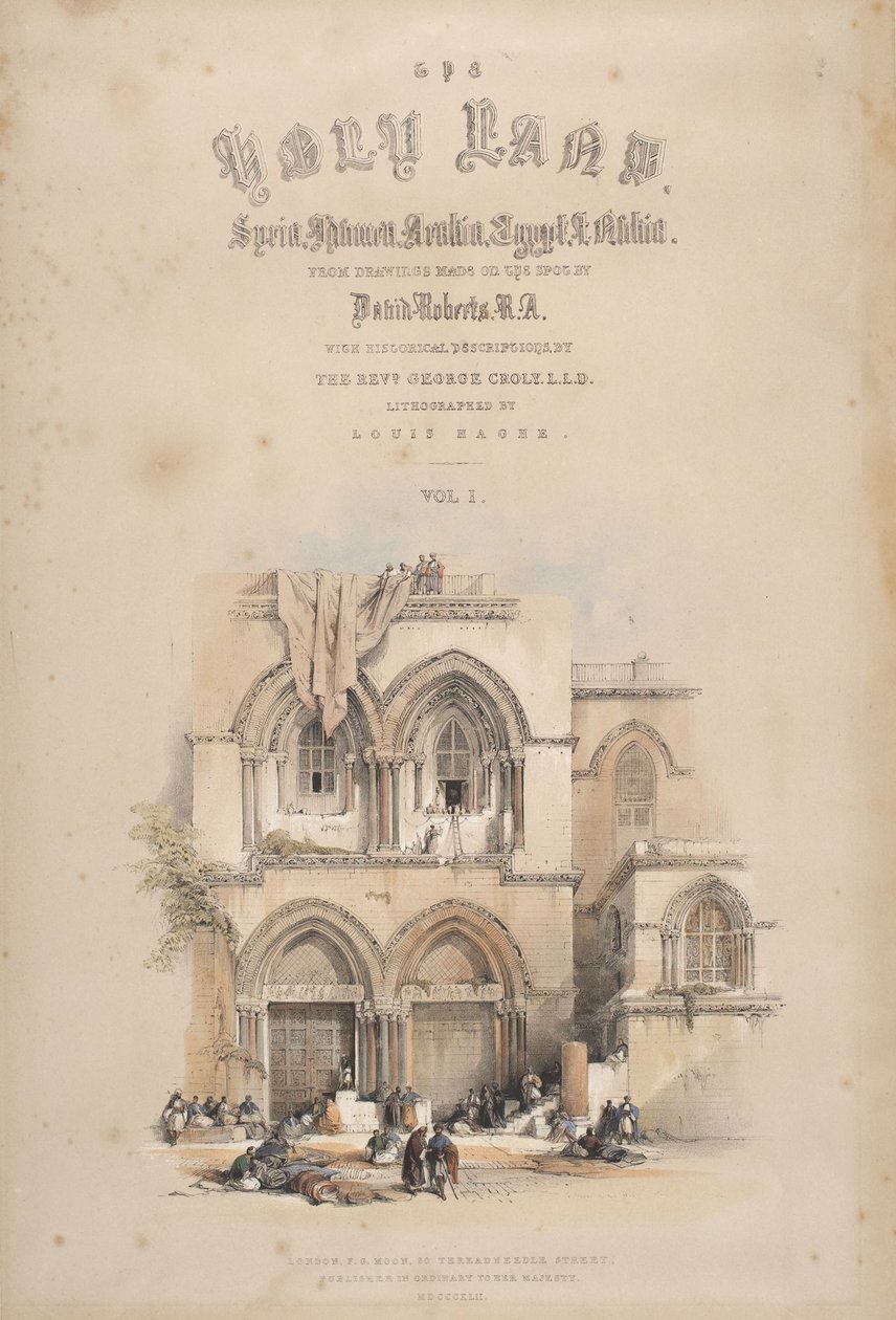 Indgangen til Den Hellige Gravs Kirke, Jerusalem af David Roberts