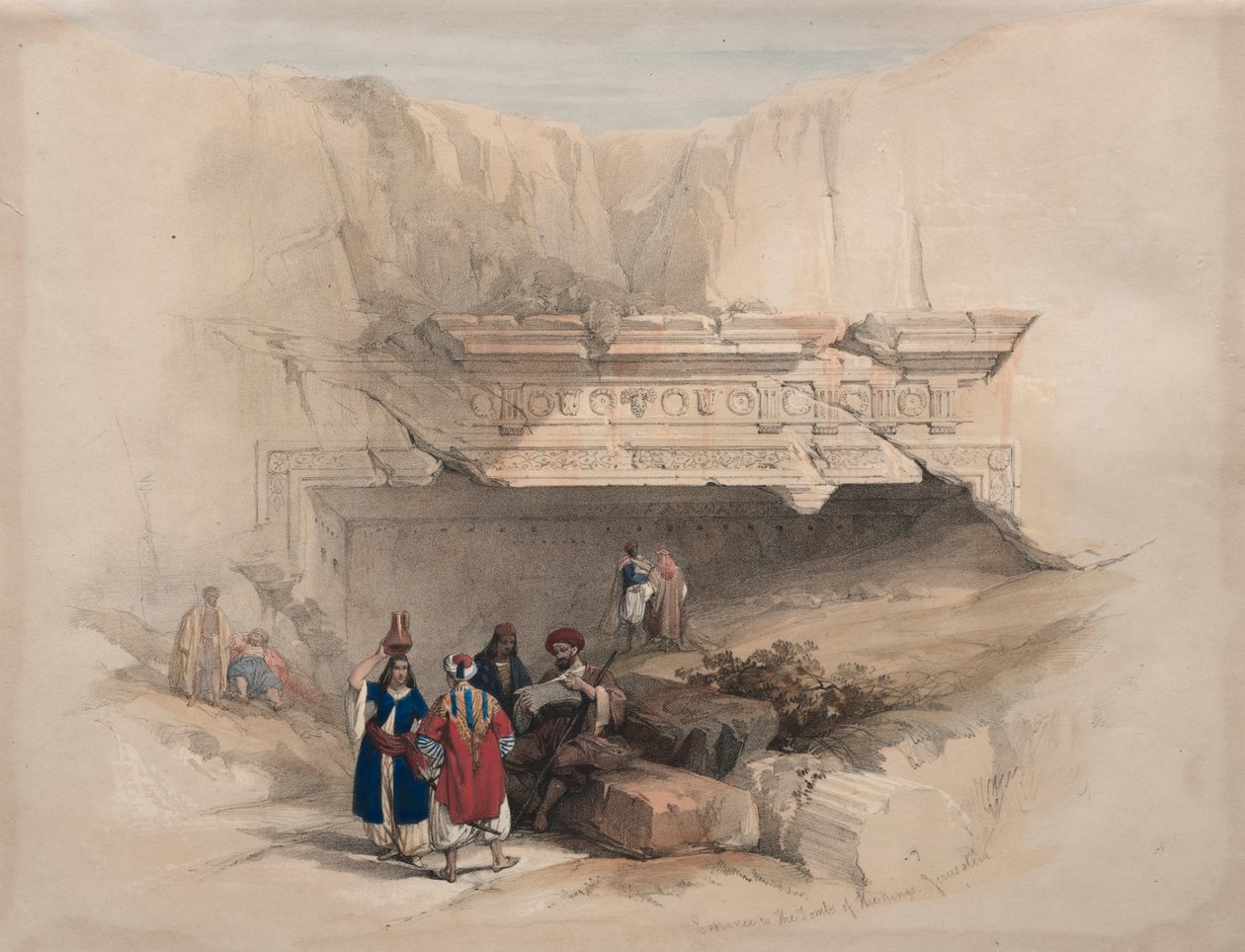 Indgang til Kongernes Grave, Jerusalem af David Roberts
