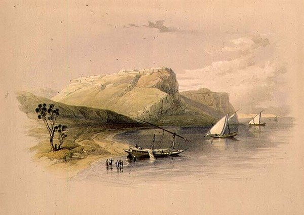 Fortress of Ibrim, Nubia, fra "Egypt and Nubia", Vol.1 (litho) af David Roberts