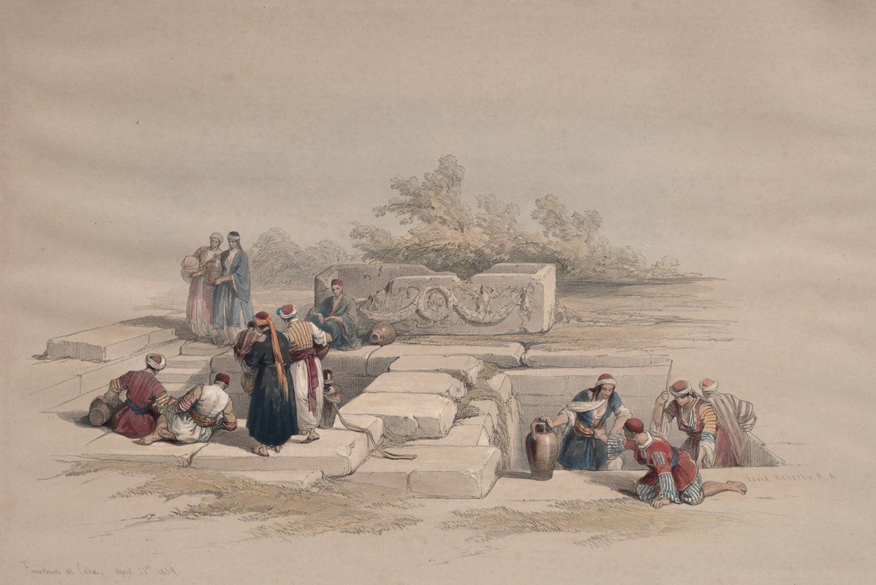 Fontæne ved Cana, 1839. af David Roberts