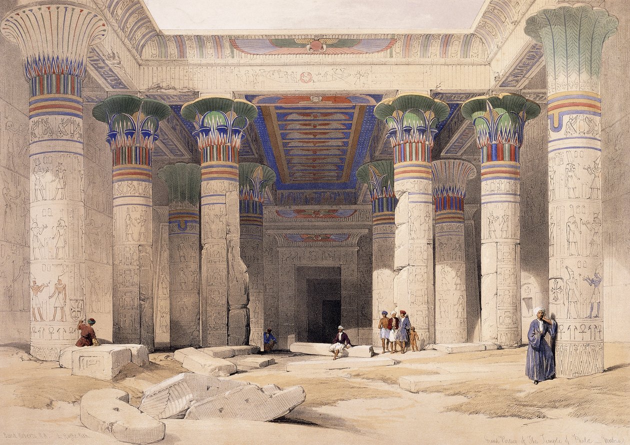 Grand Portico af Philae-templet - Nubien, 1842-1849 af David Roberts