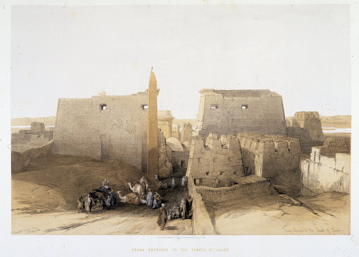 Stor indgang til Temple of Luxor (Luxor) i "Det Hellige Land", London 1849 af David Roberts