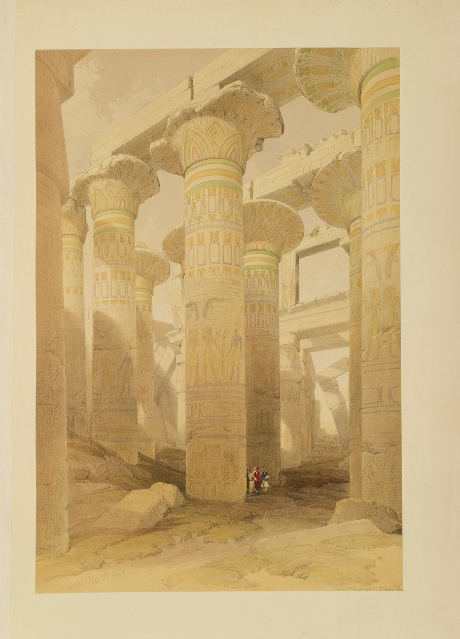 Hall of Columns, Karnak, fra Egypten og Nubia, Vol.1 af David Roberts