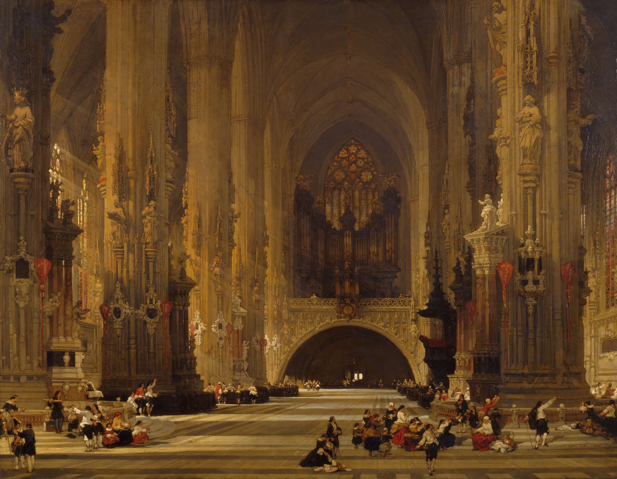 Interiør af St. Stephen-katedralen, Wien, 1853 af David Roberts
