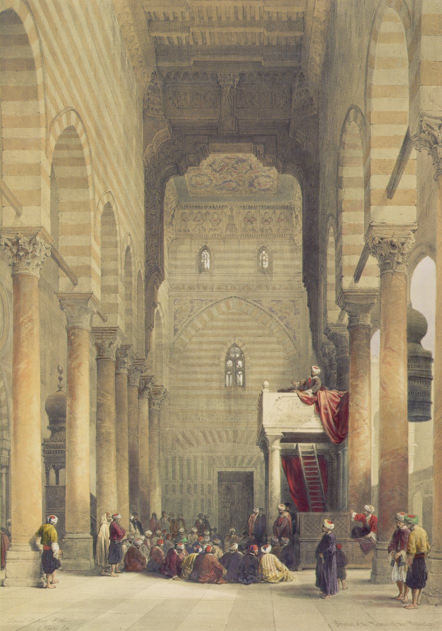 Interiør af Metwalys-moskeen, Cairo, fra Egypten og Nubien, bind 3 af David Roberts