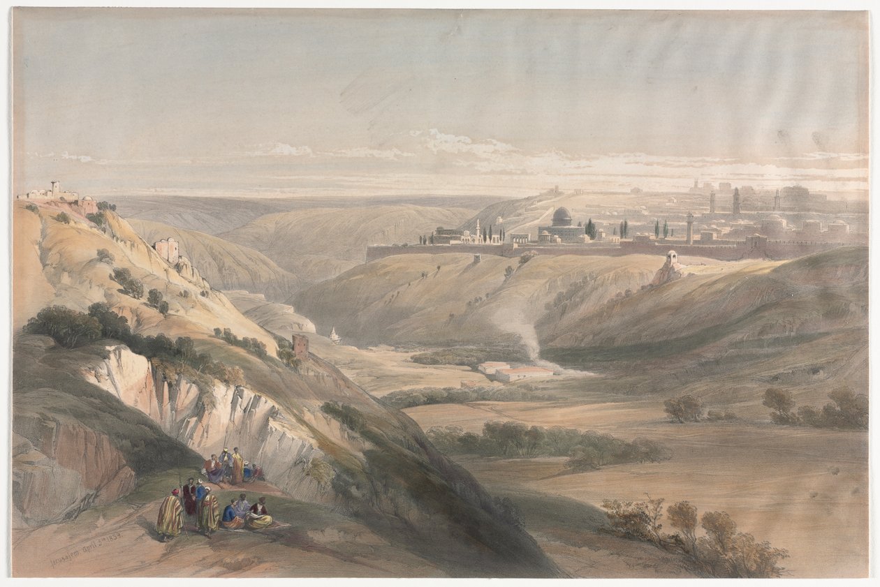Jerusalem fra Oliebjerget af David Roberts