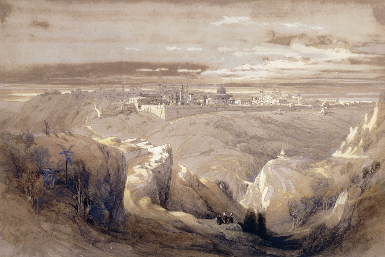 Jerusalem fra vejen, der fører til Betania, af David Roberts