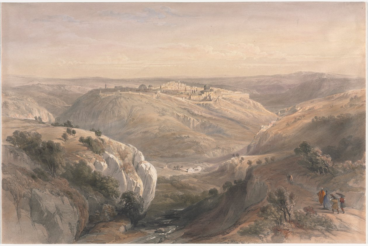 Jerusalem fra syd, 1839. af David Roberts