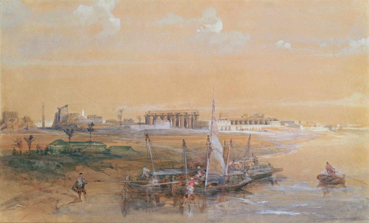 Luxor ved Nilen, 1839 (wc) af David Roberts