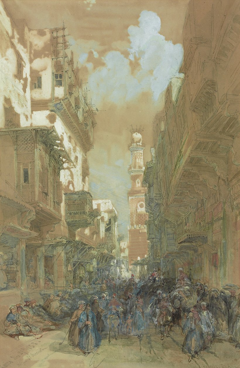 Moskeen El Mooristan, Cairo, Egypten, 1838 af David Roberts