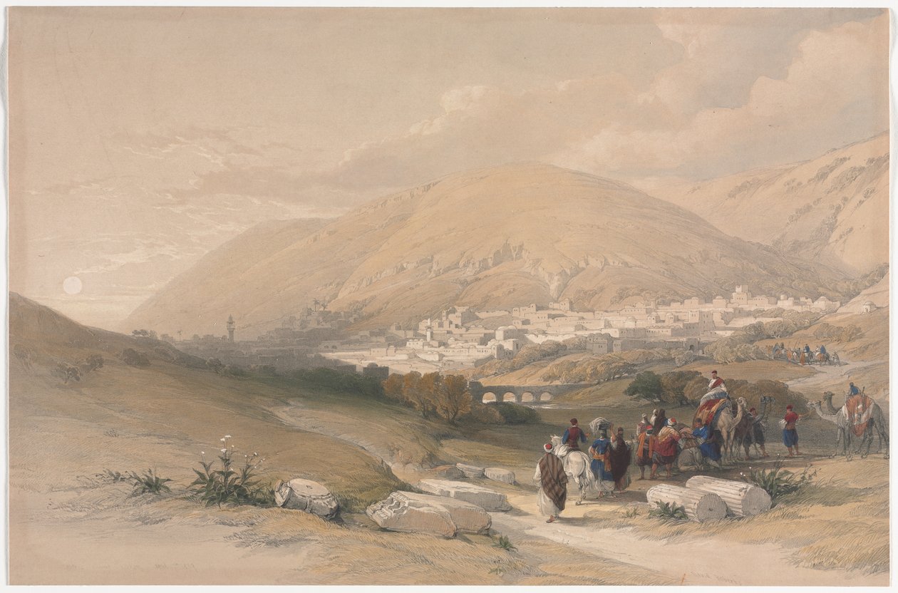 Nablus gamle Sikem, 1839. af David Roberts