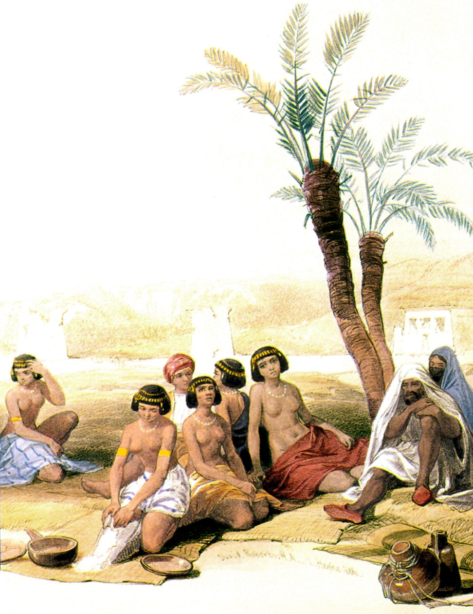 Nubiske slaver ved Nilen i 1846-1850 (illustration) af David Roberts