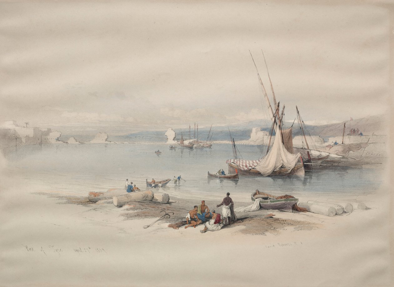 Tyrus Havn, 1839. af David Roberts